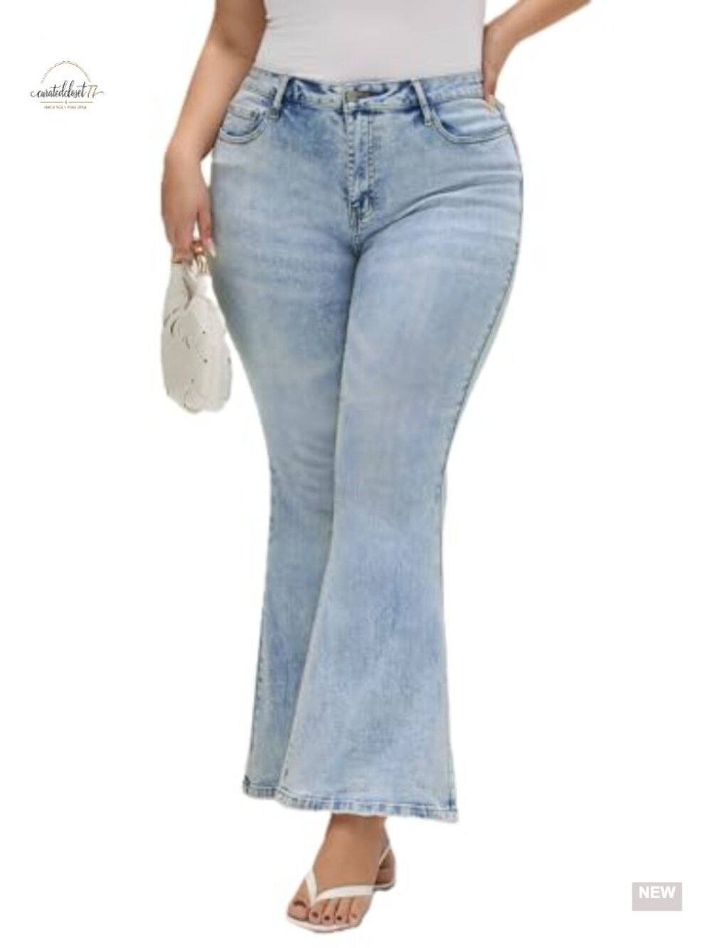 Women's High Waisted Flare Jeans Stretch Bootcut Denim